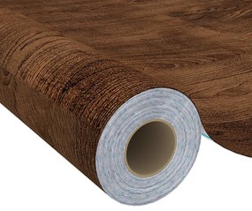 4 db sötét tölgyszínű öntapadó PVC ajtófólia 210 x 90 cm