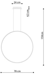 Thoro TH.175 - LED Csillár zsinóron RIO LED/50W/230V CRI90 3000K átm. 78 cm arany