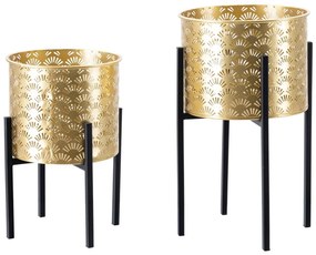 Glissy 2 db-os aranyszínű virágtartó állvány szett, magasság 38 cm - Mauro Ferretti
