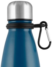 Altom Rozsdamentes acél vizes palack karabinerrel350 ml , tengerészkék