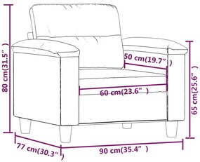 tópszínű mikroszálas szövet kanapéfotel 60 cm