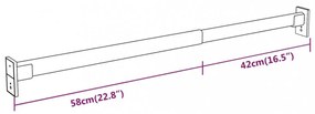 4 db ezüst teleszkópos gardróbsín 58-100 cm