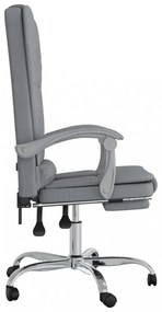 vidaXL világosszürke szövet dönthető irodai masszázsfotel