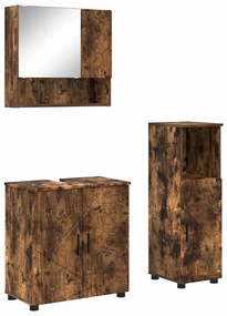 Fürdőszoba bútor szett 3 pcs Füstölt tölgy 61 x 35 x 64 cm
