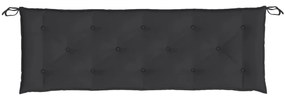 2 db fekete oxford szövet kerti padpárna 150 x 50 x 7 cm