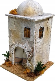 Keleti házikó kerek tetővel Betlehem dekorációhoz 27cm magas
