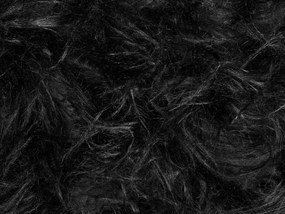 Fekete műszőrmés lábtartó 44 x 39 cm MANHATTAN Beliani