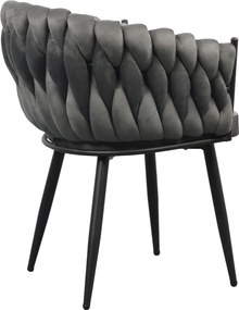 Étkezőszék, sötétszürke Velvet szövet/fekete, BLER