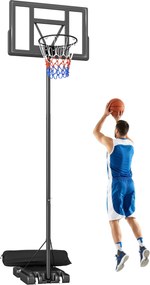 SPORTNOW hordozható kültéri kosárlabdaállvány — Gyors magasságállítás 1,35–3,05 m, 110 x 70 cm törésálló tábla, 2 kerék és súlyzsák — Tinédzsereknek é