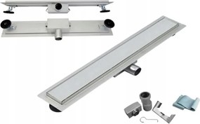 Lineáris zuhanyfolyóka 90 cm alacsony 52mm Üveg Fehér