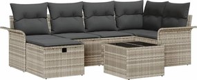 vidaXL Kerti Kanapé Szett párnával tárolóval 7 pcs Poli rattan