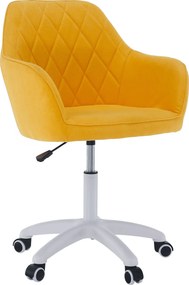 Irodai szék, szövet sárga/fehér, SANTY