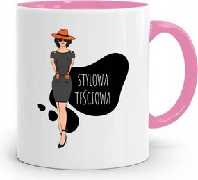 Rózsaszín Bögre Ajándék Stílusos Anyósnak fényképes nyomtatással