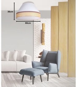 Duolla - Mennyezeti lámpa AVIGNON 3xE27/15W/230V á. 60 cm fehér/rattan