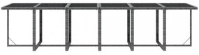 13 részes szürke polyrattan kerti étkezőgarnitúra párnákkal