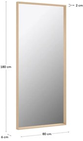 Fali tükör 80x180 cm Nerina Natural – Kave Home