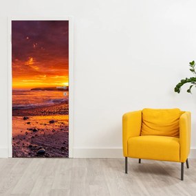 Fotótapéta ajtóra - Naplemente a tenger mellett (95x205cm)