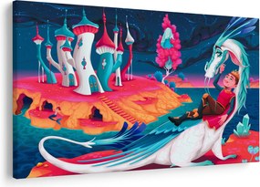 Kép - a herceg és a sárkány hercegnő (90x60 cm)