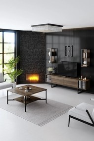 Dohányzóasztal Black Line - Walnut, Black
