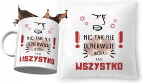 Igor párna ajándék bögre szett fényképes nyomtatással