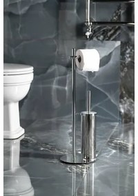 GEDY 143213 Circe állvány WC-papír tartóval ésWC-kefe tartóval, kerek, króm