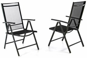 GARTHEN Kerti szék összecsukható 2 db fekete