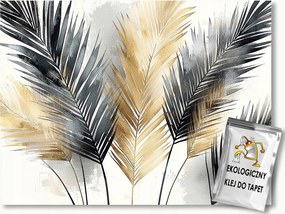 Fotótapéta Flizelina Pálmalevelek Arany Fekete Glamour 200x140 ragasztó