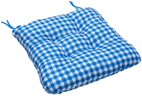 Soft kockás kék székpárna