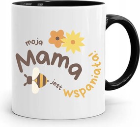 Fekete Bögre Anyukáknak Anyukám Csodálatos! fényképes nyomattal