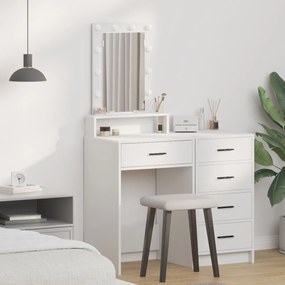 LED világítású sminkasztal Fehér 50x41x140 cm