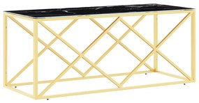 Üveg és rozsdamentes acél dohányzóasztal 110x45x45 cm