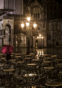 Poszter 21x29,7cm Utcai kávézó a Santa Marco téren, Assaf Frank