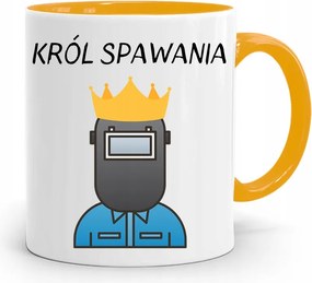 Sárga Bögre Ajándék Hegesztőnek A Hegesztés Királya fényképes nyomtatással