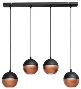 LED Csillár zsinóron MIDWAY 4xGU10/4,8W/230V fekete/réz