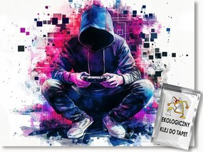 Fotótapéta Flizelina Graffiti Gamer Gaming Játékos Konzol 200x140 ragasztó