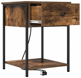 Éjjeliszekrény 2 pcs Füstölt tölgy 42 x 41 x 56 cm Faanyag