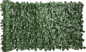 Outsunny Mesterséges Sövény Magánéletvédelmi Panel Dekorációs Tekercs 3L x 1H m Valósághű UV-álló Sötét Zöld | Aosom