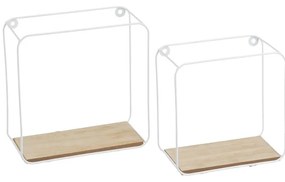 Fehér-natúr színű polc készlet 2 db-os 21 cm – Casa Selección