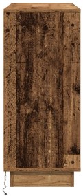 LED-es oldalszekrény Régi fa 90x32x75 cm Mérnök fa