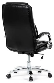 Fekete ökobőr irodai szék hintamechanikával. KA-F1385 BK
