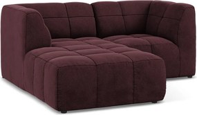 Borvörös bársony sarokkanapé (bal oldali-heverő résszel) Aloha – Makamii
