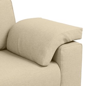 vidaXL Kanapé Krém 219 x 77 x 82 cm szövet