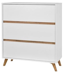 Komód Barbara K3SZ WL04 (fehér + fehér + arany craft tölgy). 1059079
