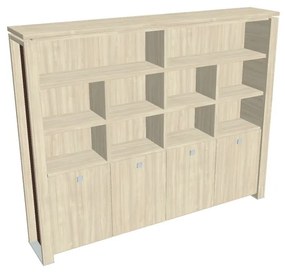 Verno+ S magas szekrény 260 x 46 x 210 cm, polccal, akác / barna