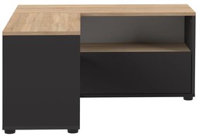 Fekete-natúr színű TV-állvány tölgyfa dekorral 90x45 cm Angle – TemaHome