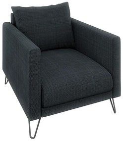 Sötétszürke zsenília fotel Freya – Ropez