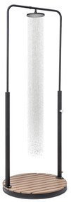 Blumfeldt Sumatra Falls Round, kerti zuhanyzó, WPC, alumínium, Ø 80 cm, kerek