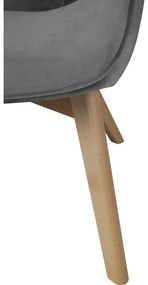 Szürke bársony fotel Niko – Ropez