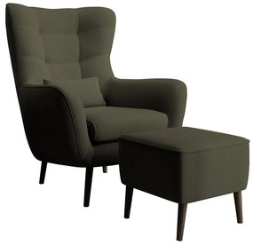Fotel lábtartóval Veneza VZ1  (oliva + fekete). 1098945