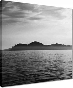 Vászonkép 40x40 Tájkép ködös hegyekkel